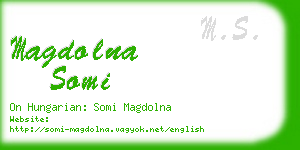 magdolna somi business card